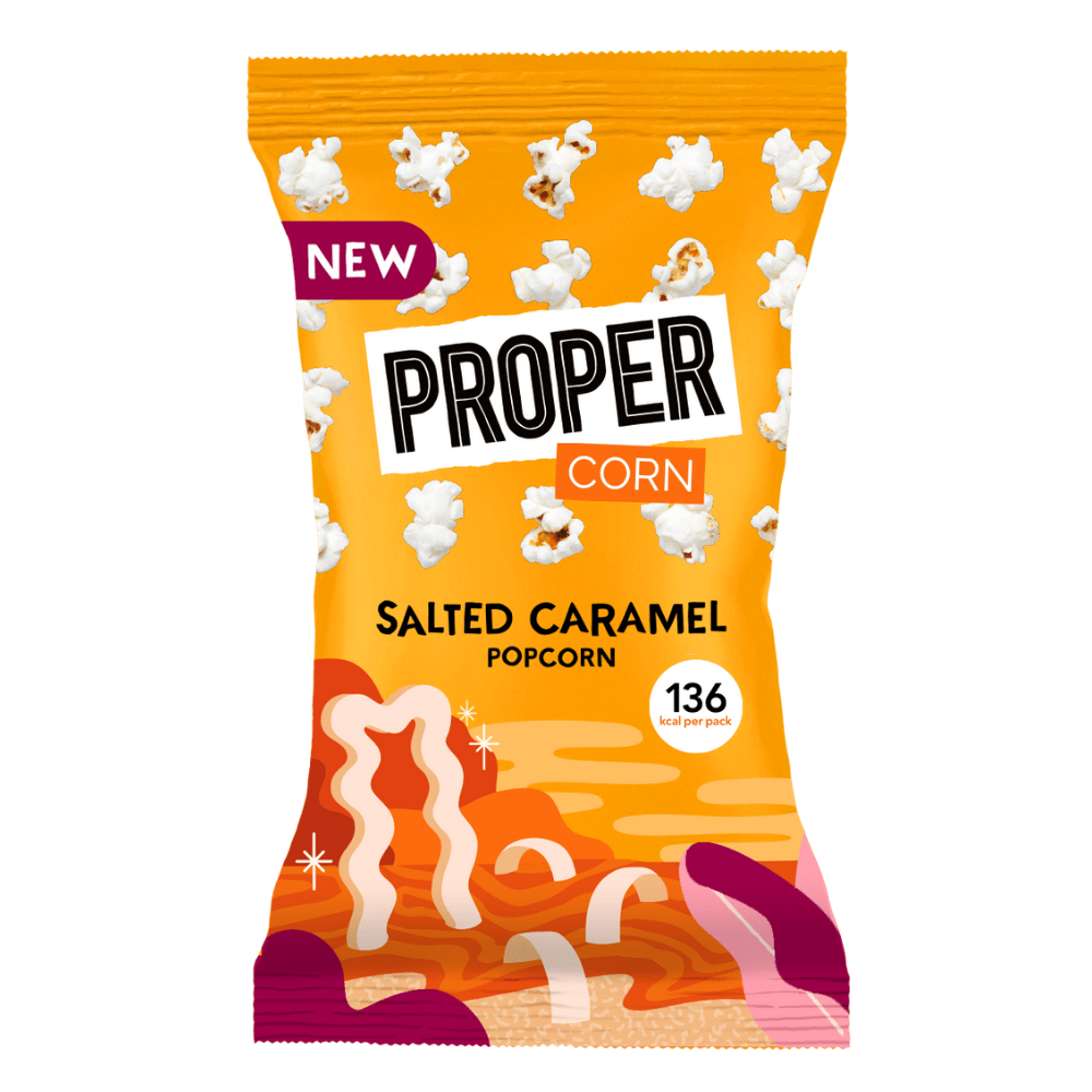 Propercorn Low-Calorie Salted Caramel Popcorn 28-Gram Packets UK