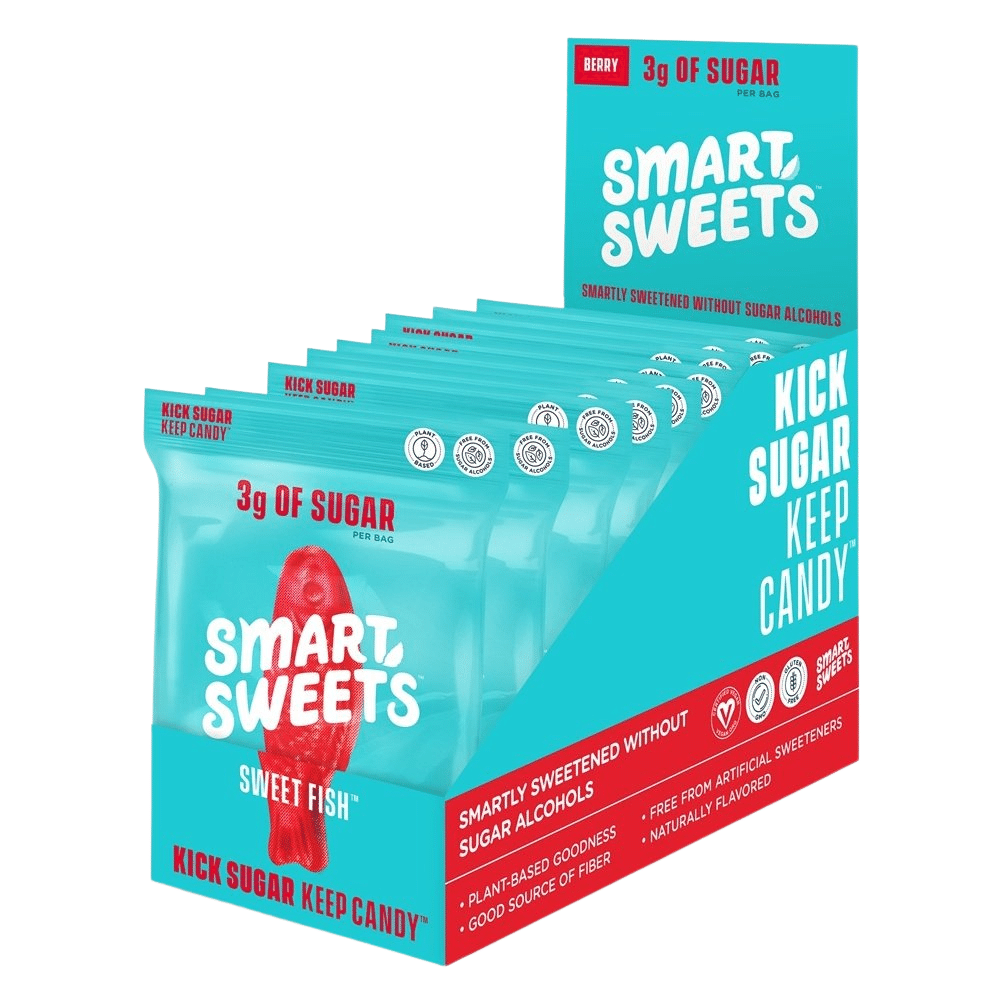 Smart Sweets Berry Flavoured Sweet Fish Healthy Vegan Candy - Low-Calorie Swedish Fish