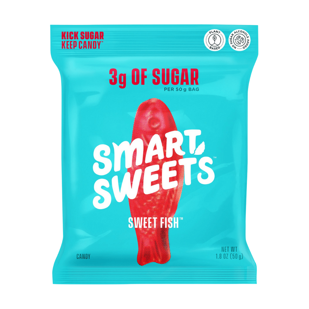 Swedish Fish Smart Sweets (Sweet Fish) Berry Flavoured Low Calorie Candy - 50g Packets