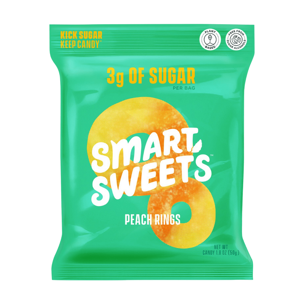 Peach Rings SmartSweets Plant-Based Low-Calorie Peach Flavoured Candy
