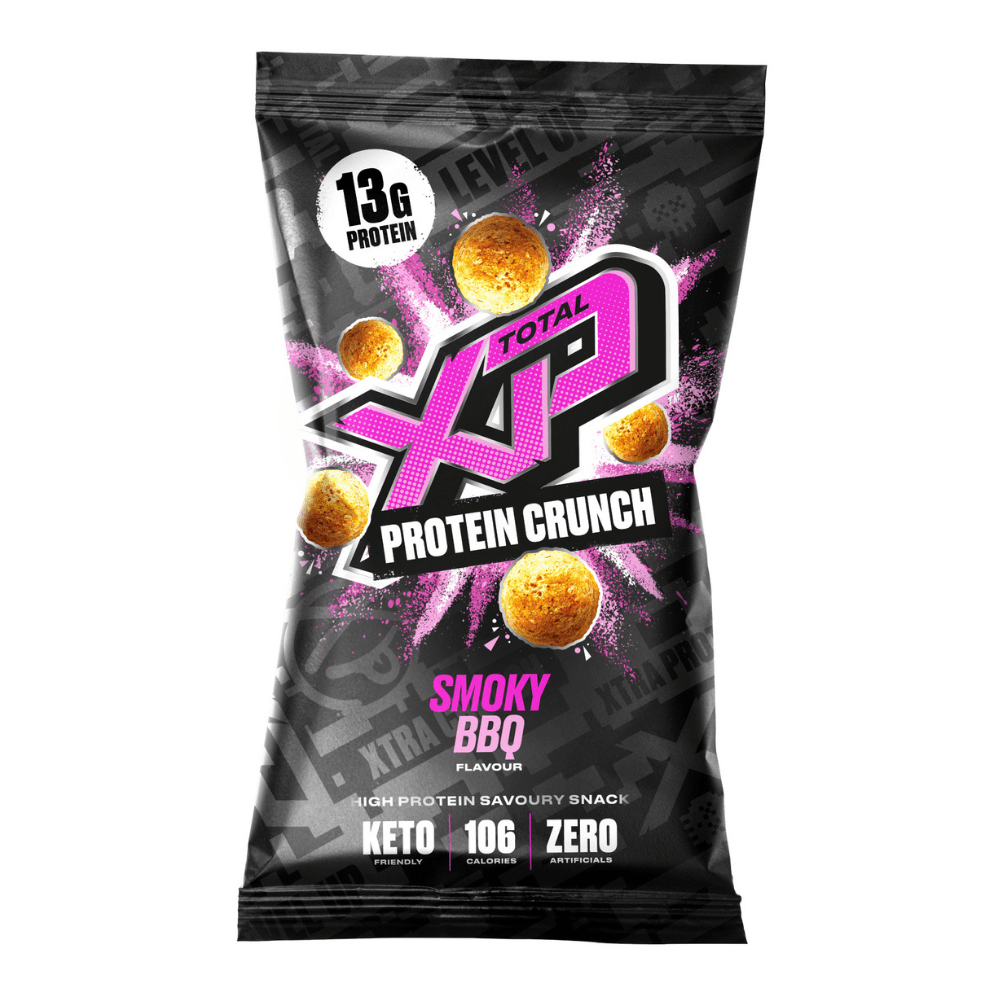Barbecue flavoured Total XP Protein Crunch Crisp Packets - Single 24-Gram Bags UK - Keto Crisps