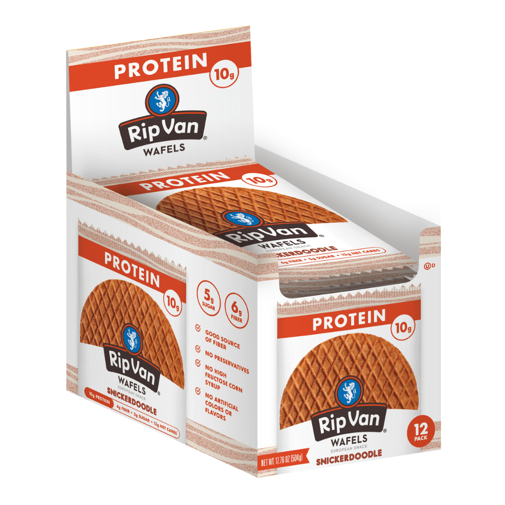 Full Boxes of x12 Rip Van Snickerdoodle Low Sugar Protein Wafels/Waffles UK