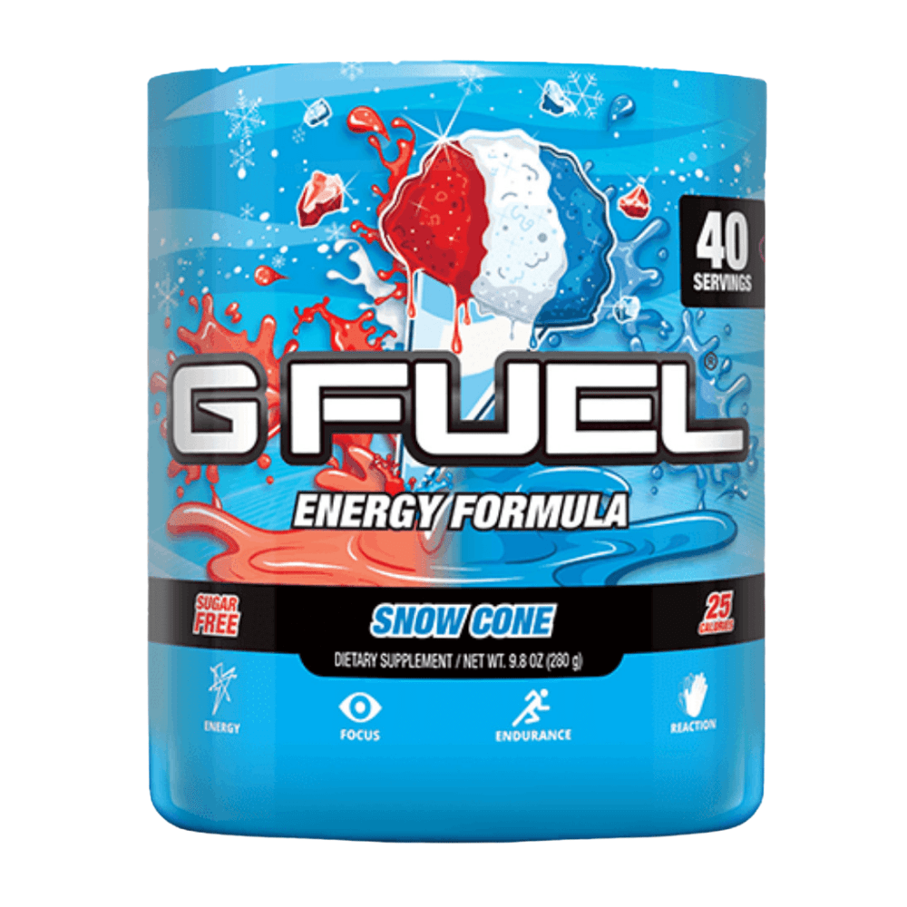 Mental Focus Supplement by GFUEL for Online Gamers - Snow Cone Winter Flavour - Protein Package UK