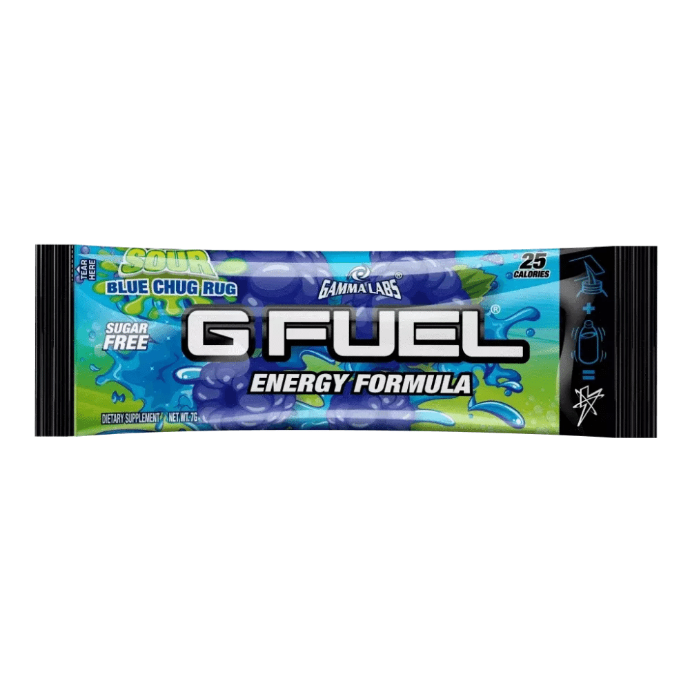 GFUEL Sour Blue Chug Rug Flavoured Energy Drink Formula - Sugarfree Dietary Supplements