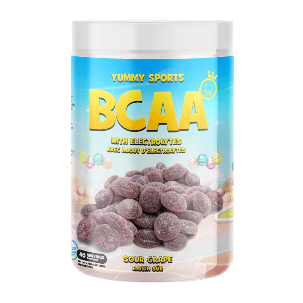 Yummy Sports BCAA Supplements With Electrolytes - Sour Grape Flavour 