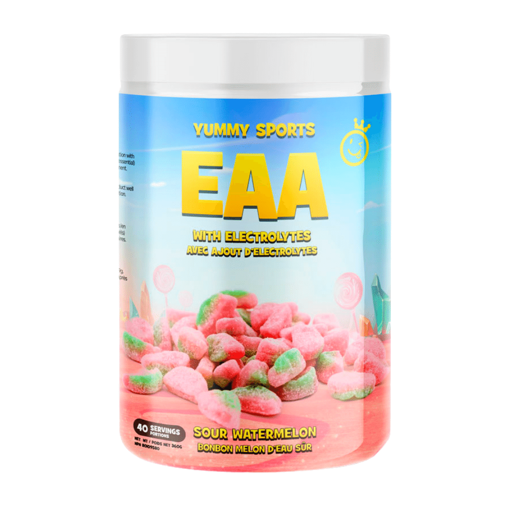 Yummy Sports EAA Sour Watermelon Powder - 40 Serving Tubs 