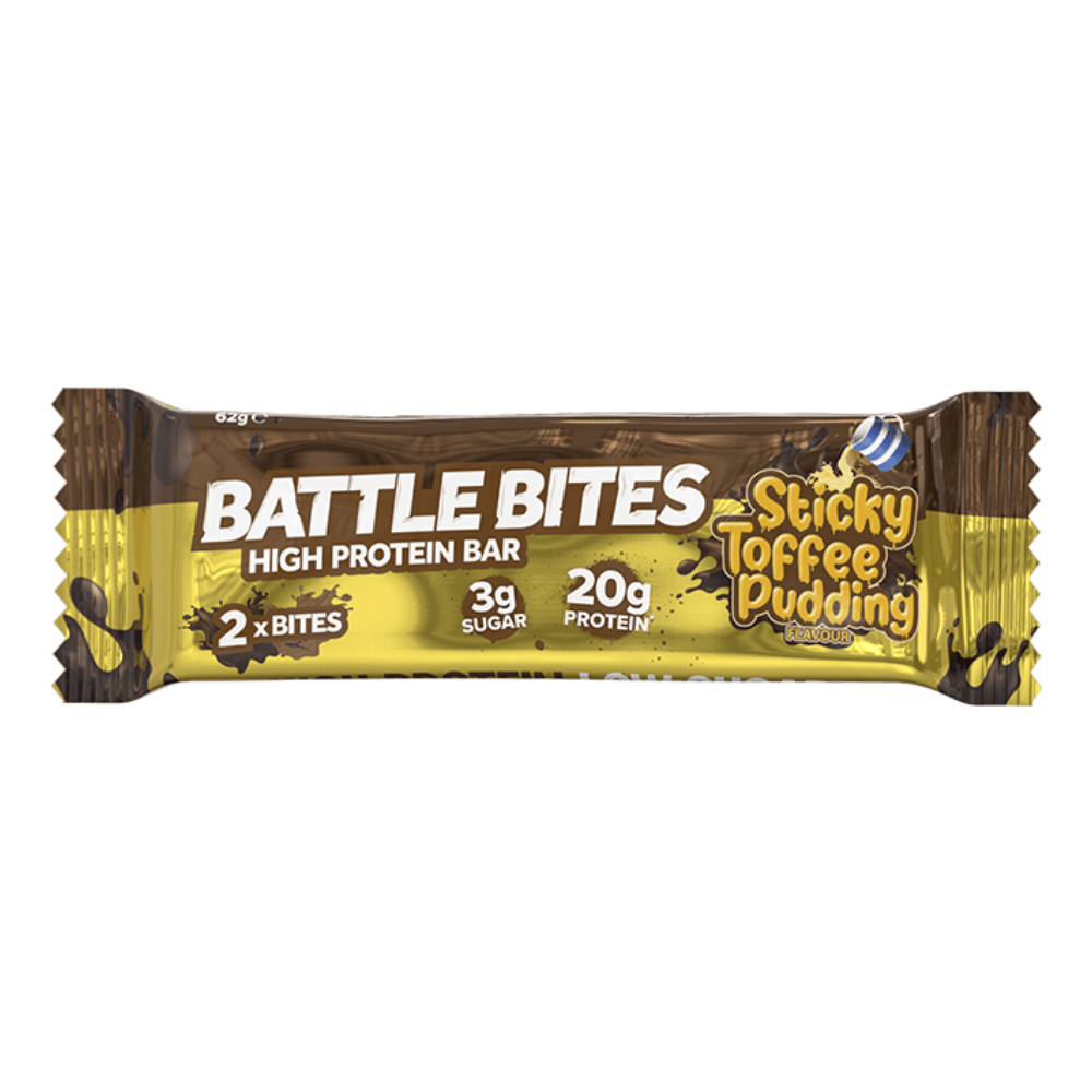 Battle Bites Sticky Toffee Pudding Protein Bars - Made in the UK by Battle Snacks - 1x62g