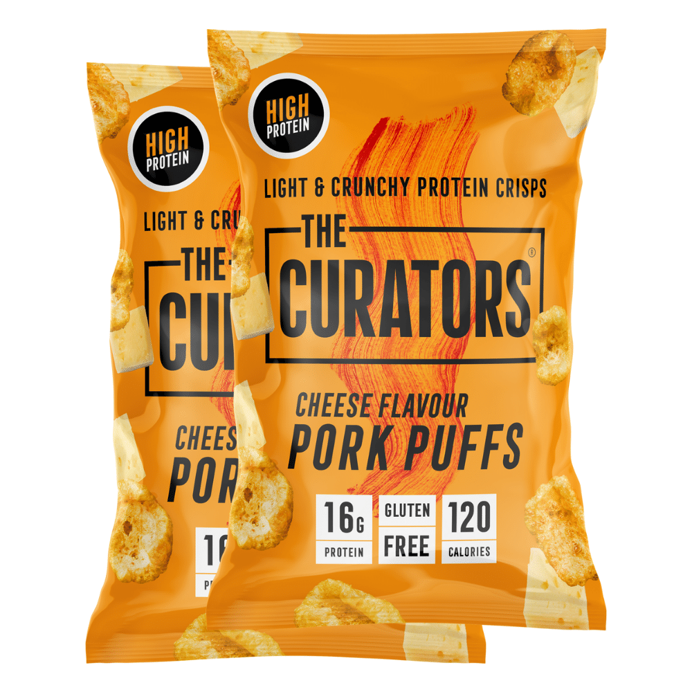 The Curators Cheese Flavoured Protein Pork Puffs - 12 Packs