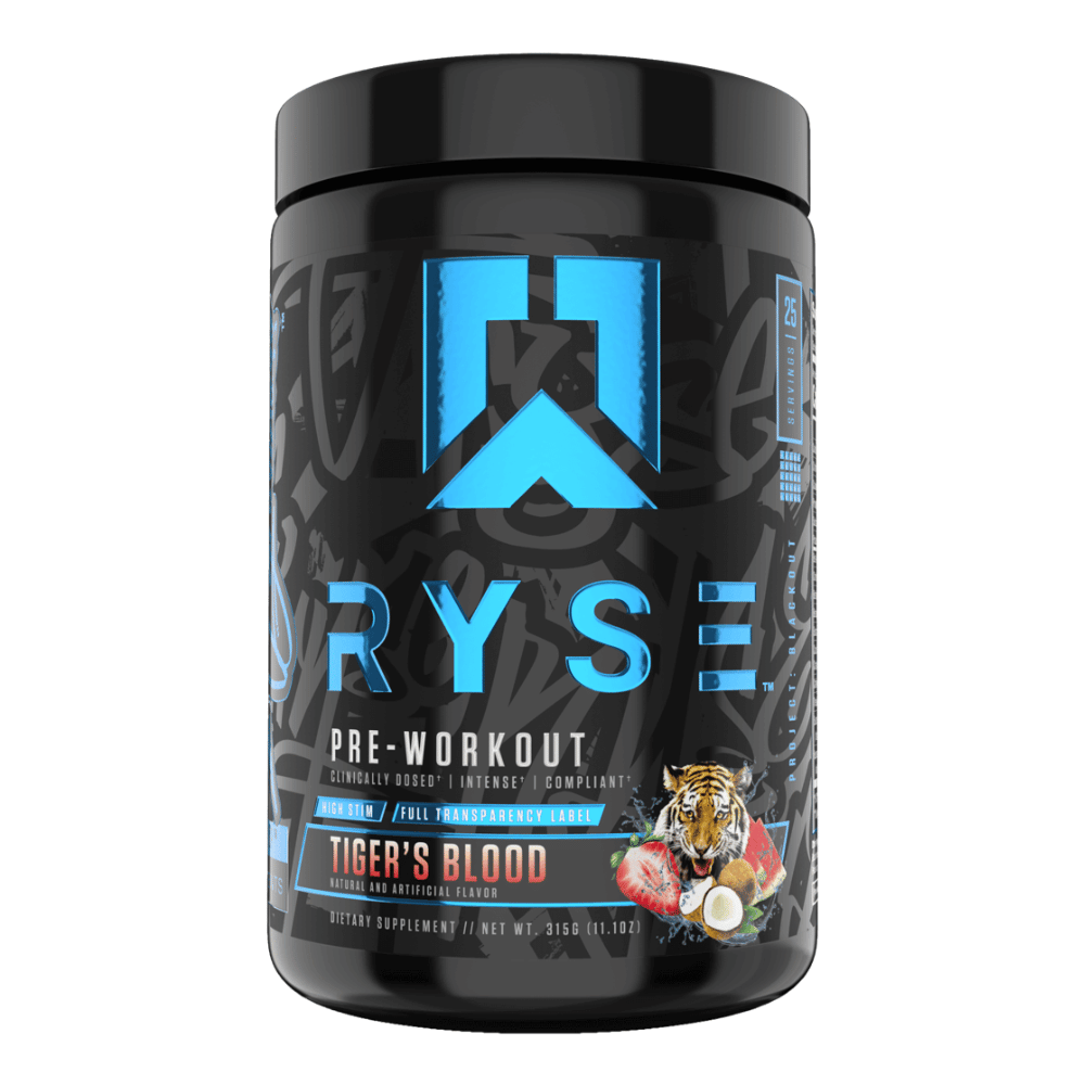 RYSE Supplements Tiger's Blood Flavour Pre-Workout (25 Serving Tubs UK)