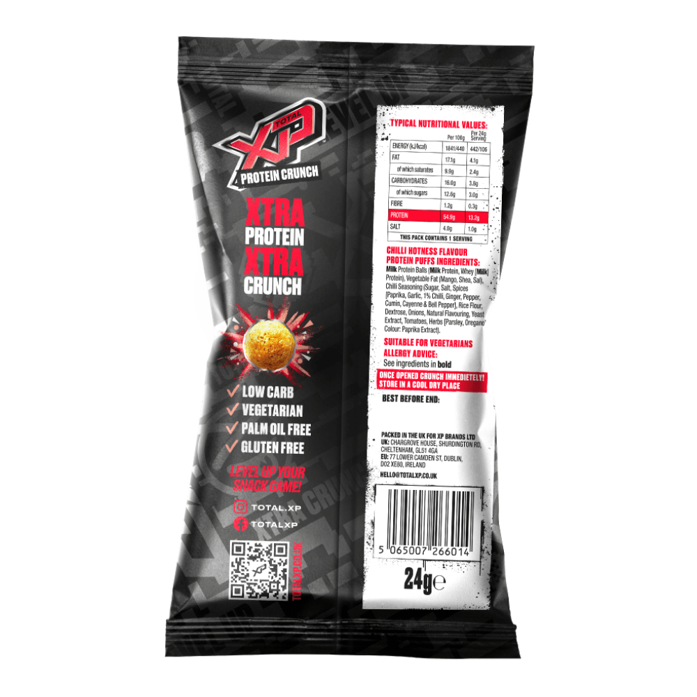 Nutritional Information for Total XP's High Protein Crisps - Low Carb and Keto Friendly 