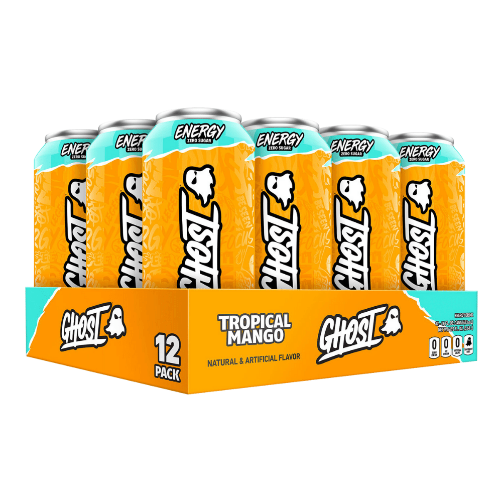 Tropical Mango Ghost Low-Calorie Energy Drinks - 12x473ml Cans