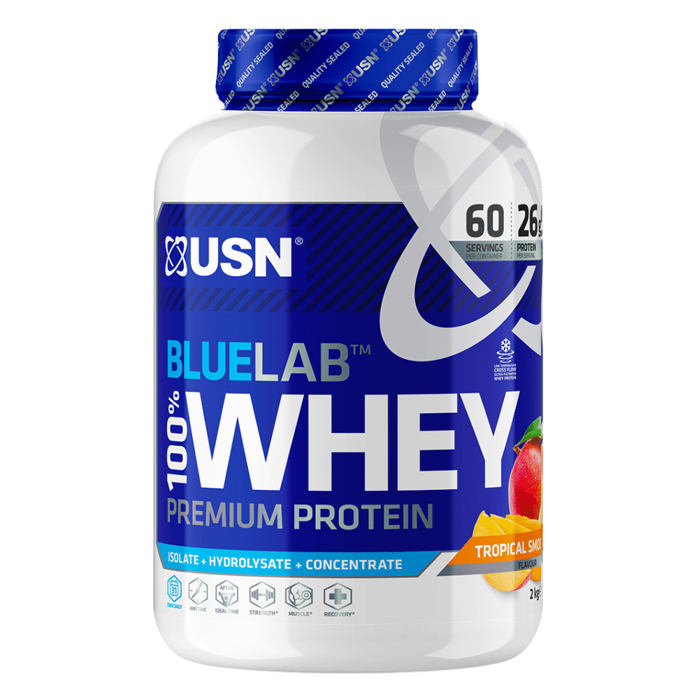 USN Tropical Smoothie Flavoured Blue Premium Whey Protein Powders - Protein Package
