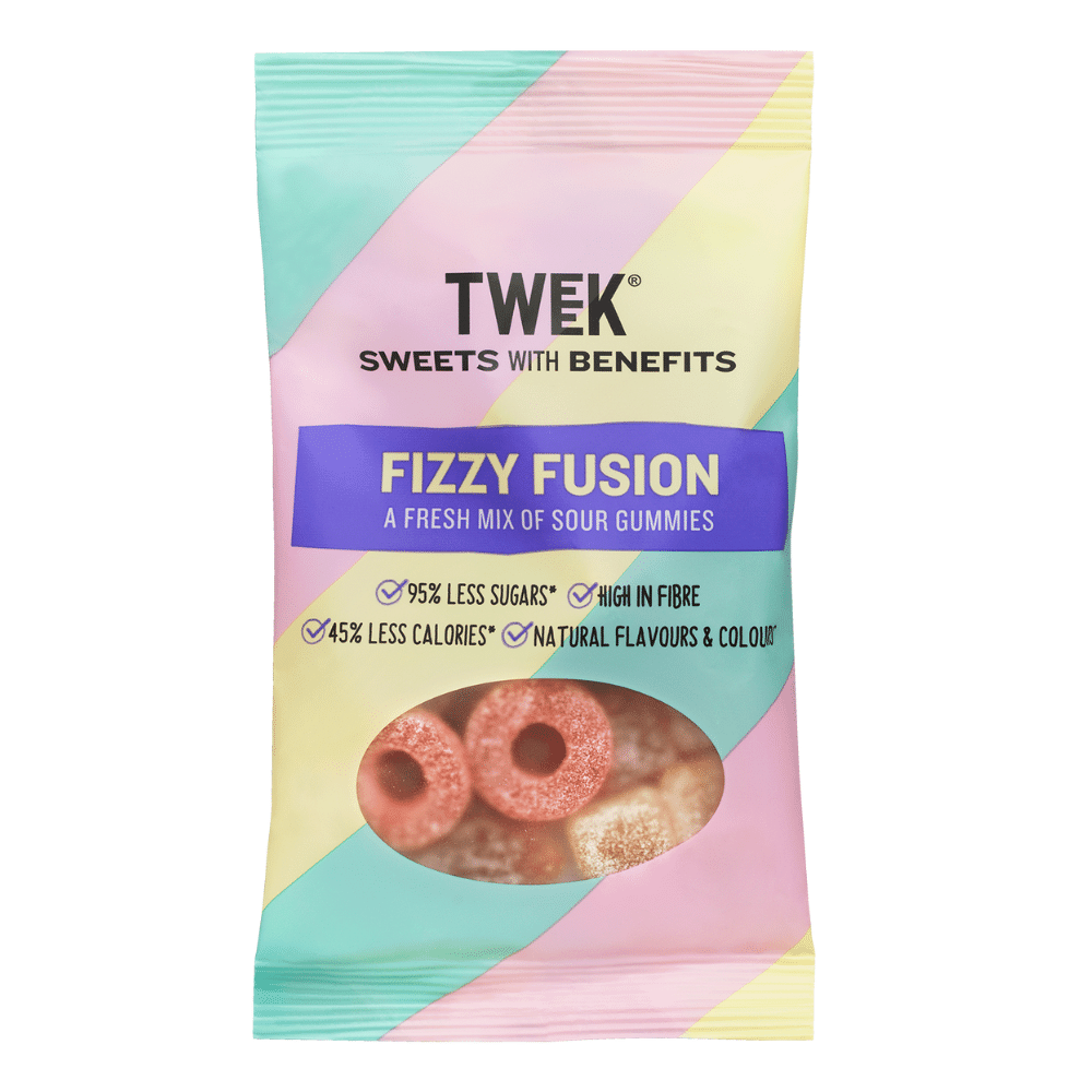 Fizzy Fusion Tweek Sweets Sour Gummies (Low-Calorie Sweets) 80g Packets