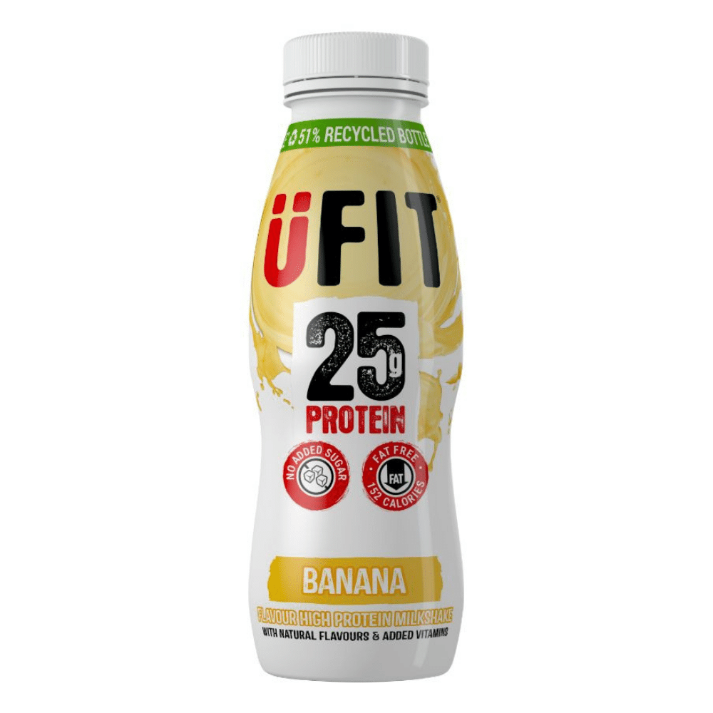 UFIT Banana 25-Gram Protein Shakes (Single 330ml Bottles) - Protein Package