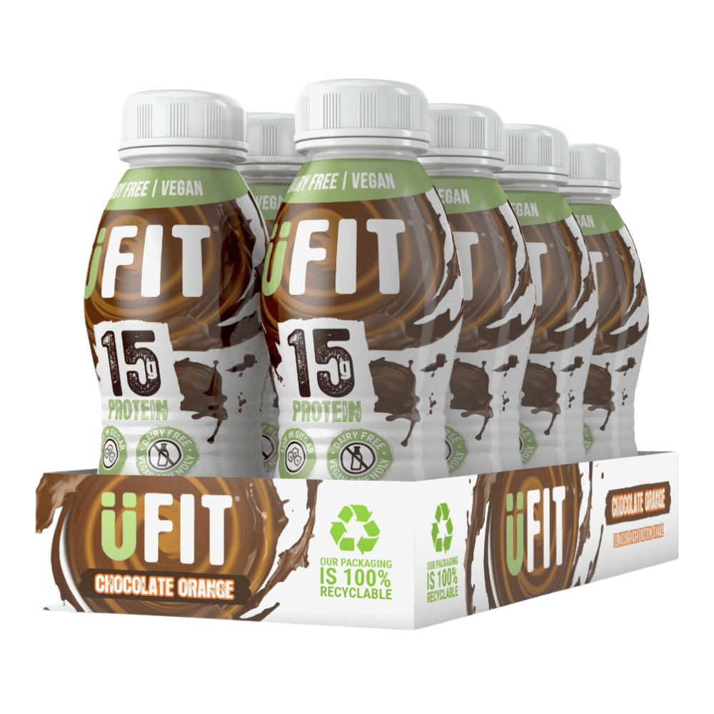 UFIT Vegan Chocolate Orange Protein Shakes - Plant-Based Protein Shakes UK - 8x310ml