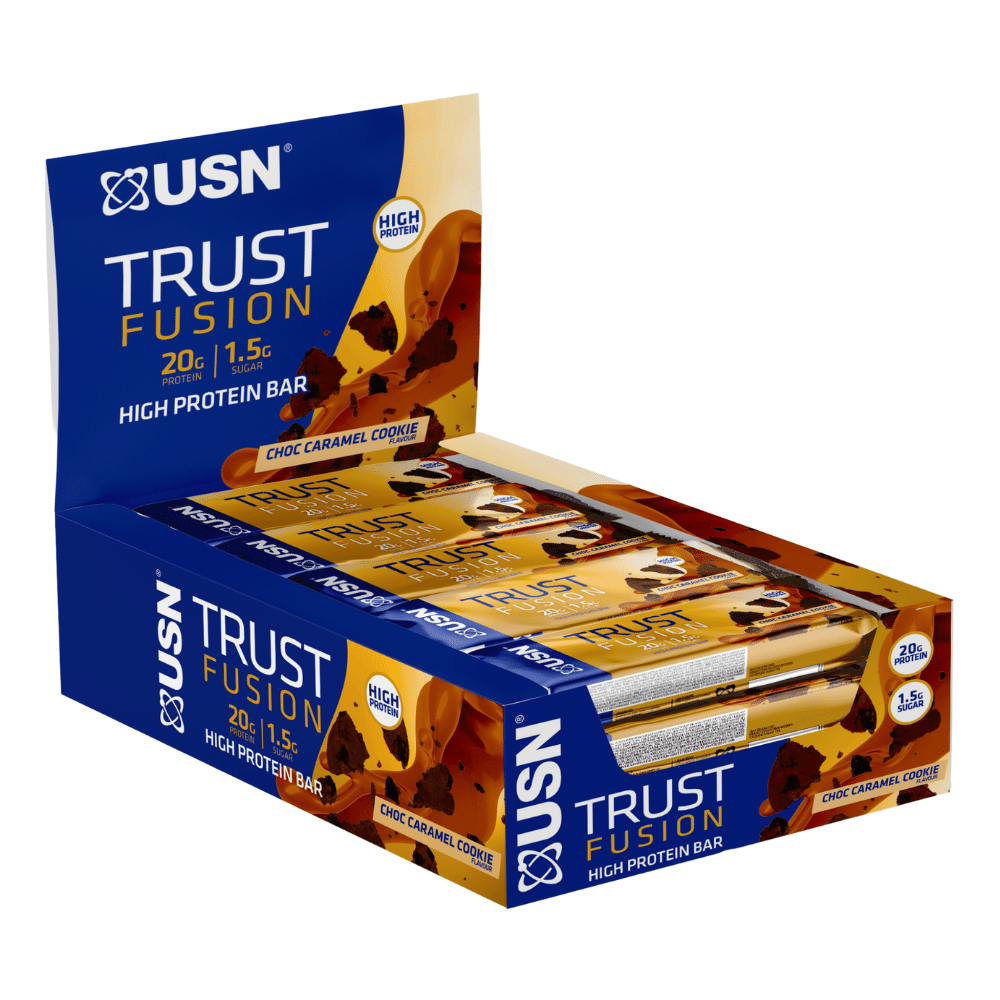 USN Trust Fusion Choc Caramel Cookie High Protein Bars - 15 Pack