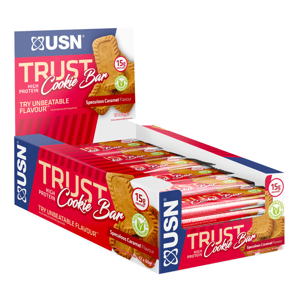 12 Pack of USN Trust Speculoos Caramel Flavoured Protein Cookie Bars