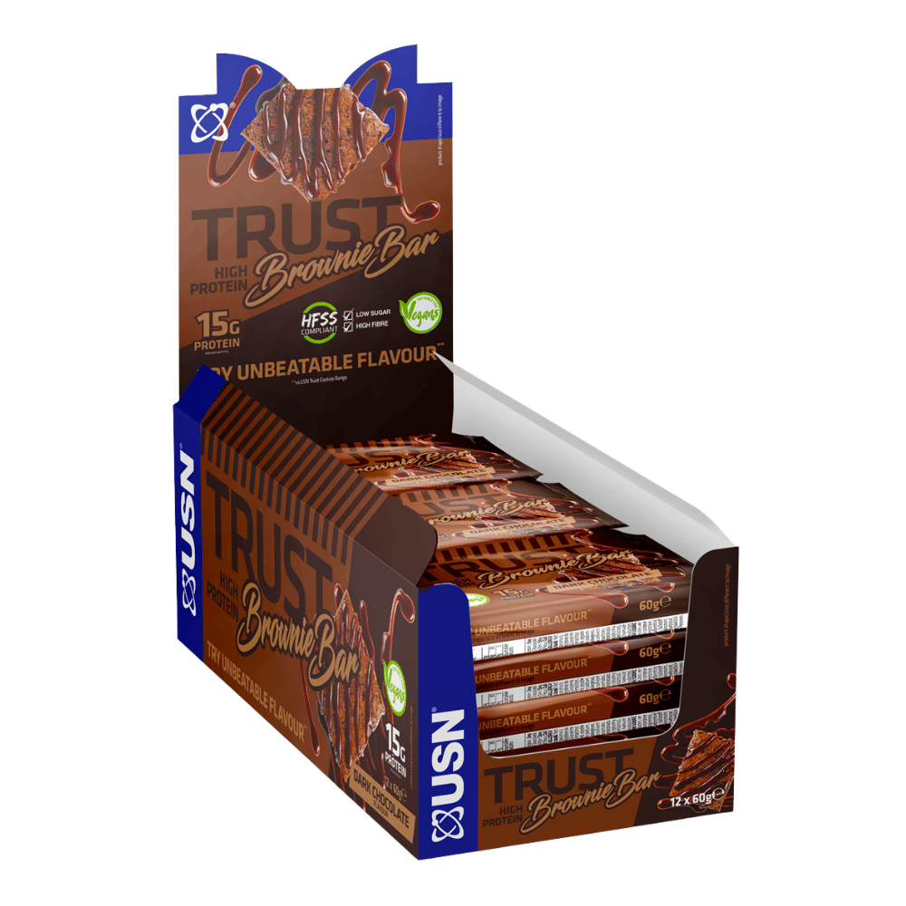 USN Vegan High Protein Brownies - 12 Pack - Dark Chocolate Flavour