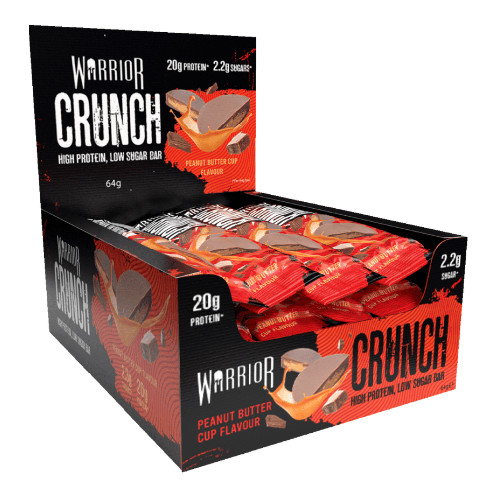 Warrior Crunch Protein Bars - Peanut Butter Cups Flavour - 12 Pack