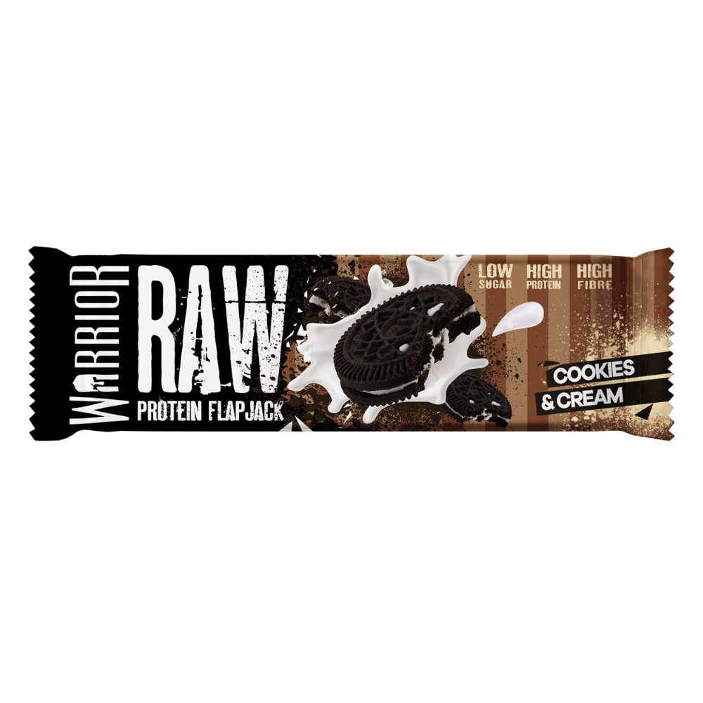 Cookies and Cream Warrior Raw Protein Flapjacks - Single 75-Gram Bars