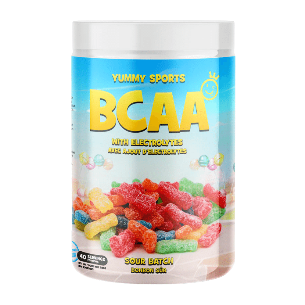 Yummy Sports BCAA Powder in Sour Batch Candies Flavour - 280g Tubs