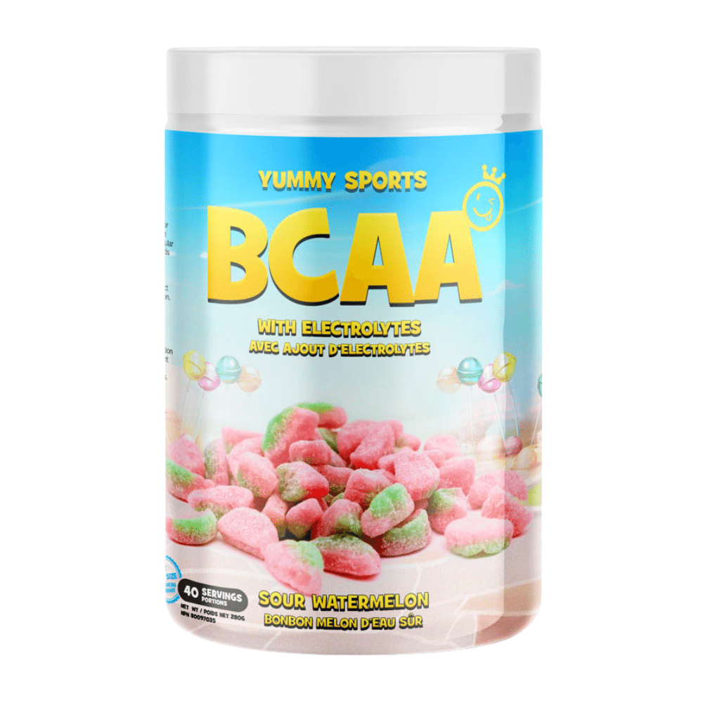 Sour Watermelon Yummy Sports BCAA Amino Supplementation Powder - 280g Tubs UK 