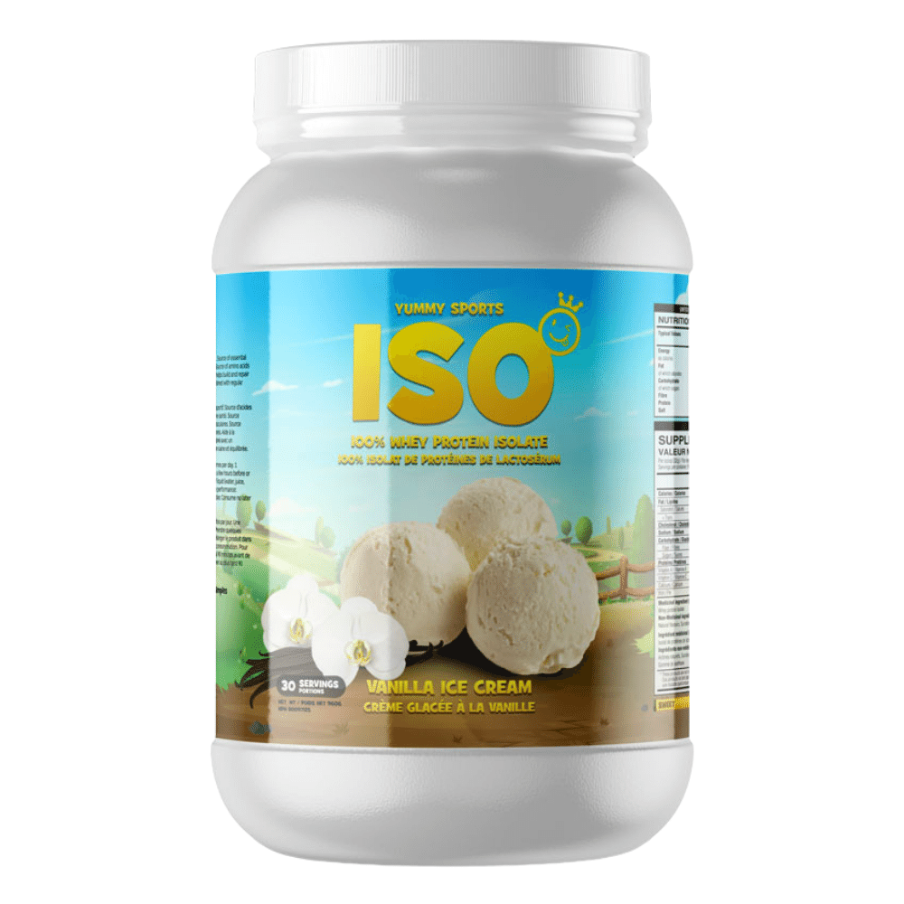 960g (2lb) Tubs of Vanilla Ice Cream Flavoured Yummy Sports ISO Whey Isolate Protein Powder