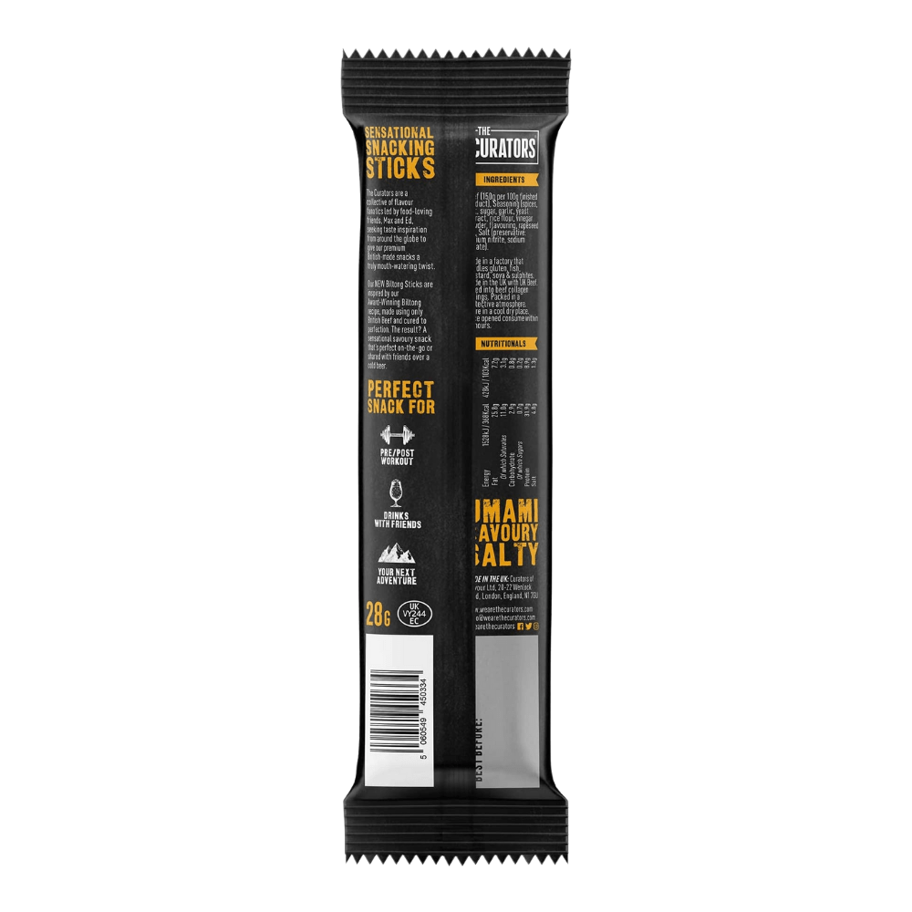 The Curators Original Protein Biltong Sticks 28g | Protein Package ...